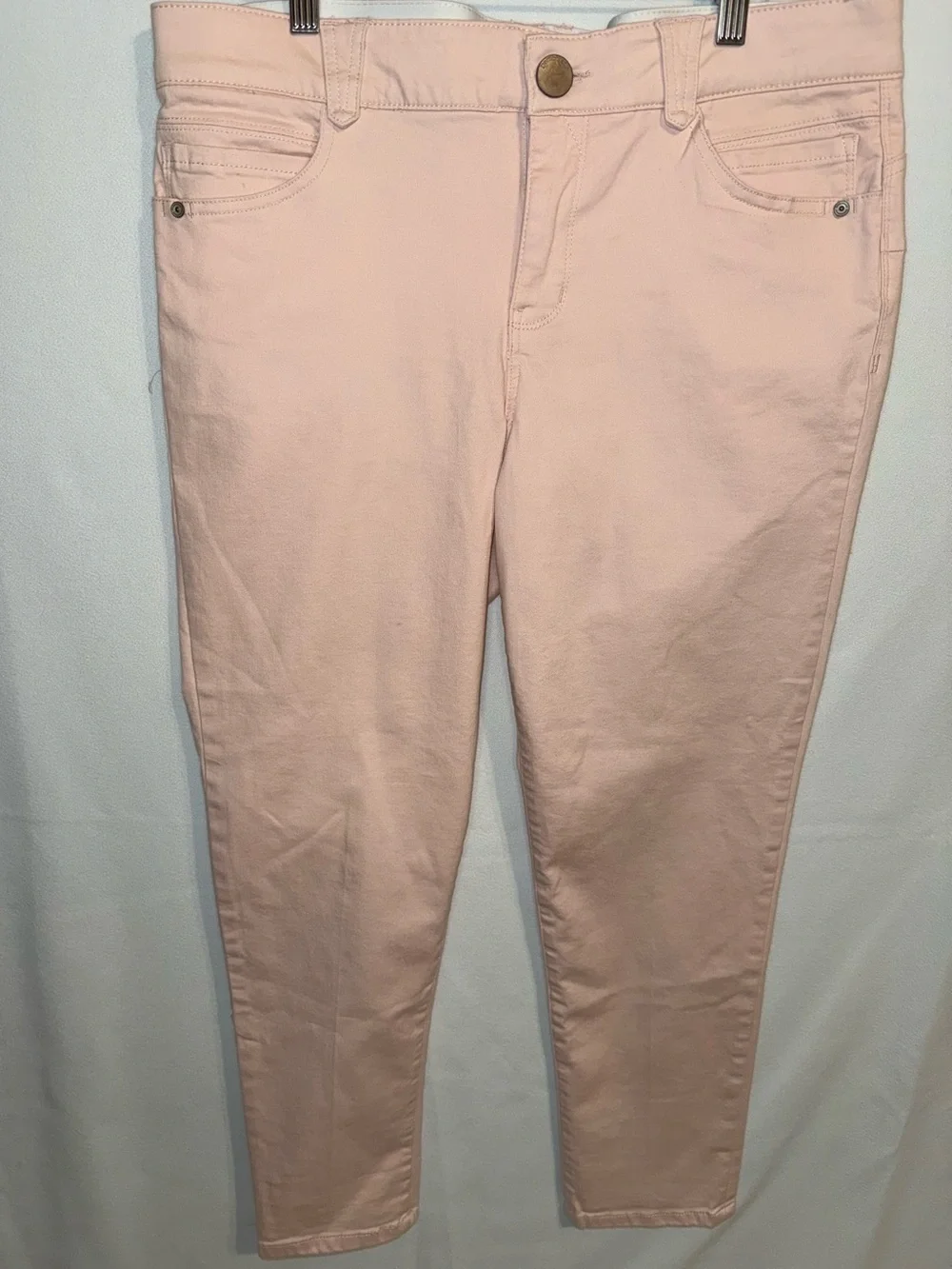 Democracy “Ab”solution Women’s Pale Pink Ankle Jeans Sz 14 Stretch Cotton Blend